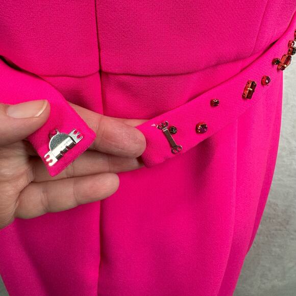 NWT Sachin + Babi Daniella Gown Electric Pink Formal Wedding Guest Column Size 4 - Picture 7 of 14